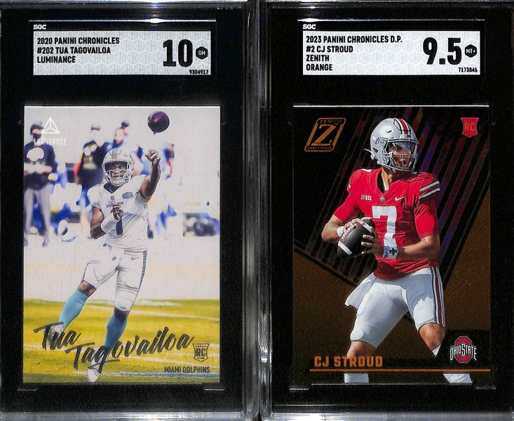 Lot of (5) Graded Quarterback Rookie Cards inc. 2018 Score Josh Allen (PSA 10), 2023 Chronicles Draft Picks CJ Stroud (SGC 10), +